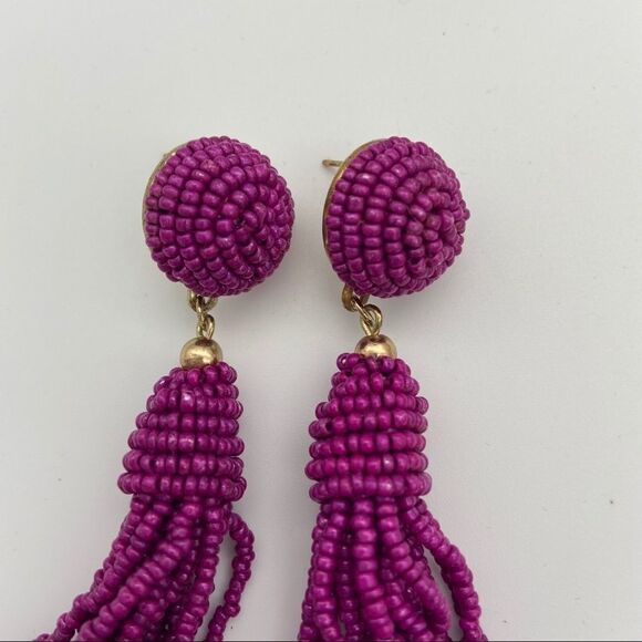 🍭6/$30 Beaded fountain tassel dangle post earrings - Picture 3 of 8